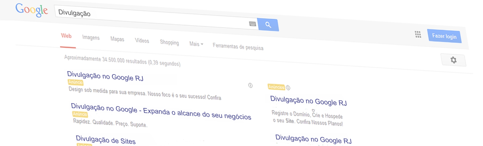 Divulgação de site no Google - MKR comunicação - Niterói - RJ